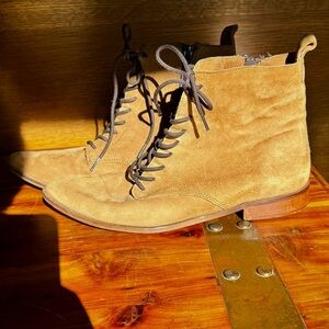 ROOLEE  Tan Suede Lace-Up Boots